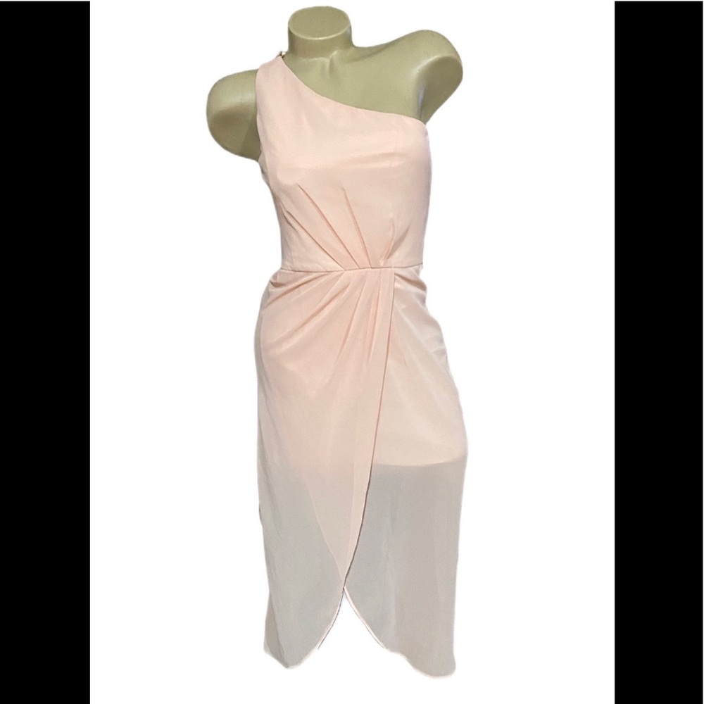 Lumier by Bariano Sample Dress One Shoulder Peach XS EXTRA SMALL NEW NWT